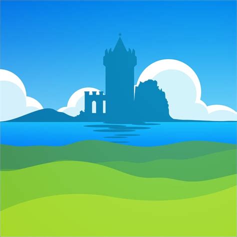 Premium Vector | Castle in Falkirk Scotland European Scenic Daily Landscape with Medieval theme