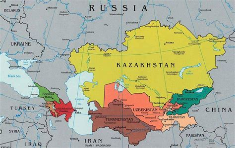 Map of Kazakhstan and surrounding countries - Map Kazakhstan ...