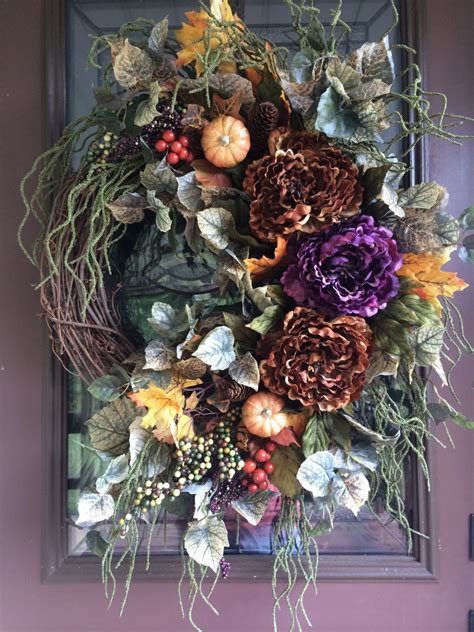 Fall Wreath Door Wreath Autumn Wreath Peony by DaydreamWreaths