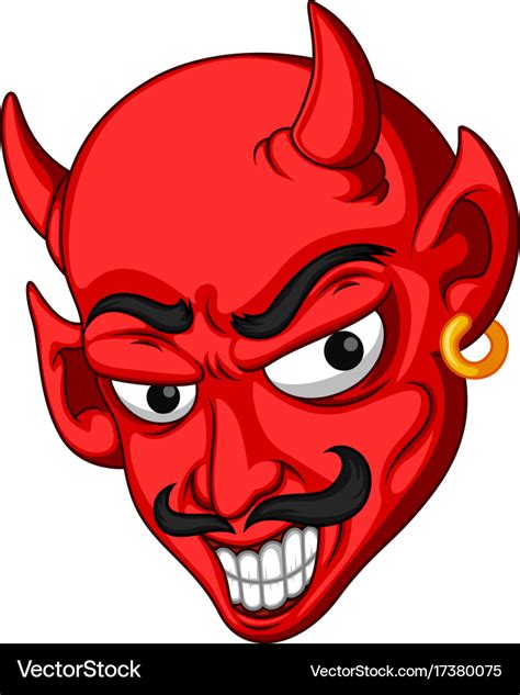 Red devil head cartoon Royalty Free Vector Image