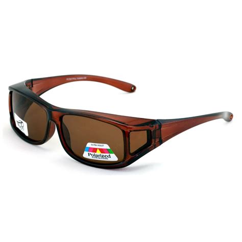 V.W.E. - Polarized Fit Over Glasses Sunglasses 60mm Rectangular Frame ...