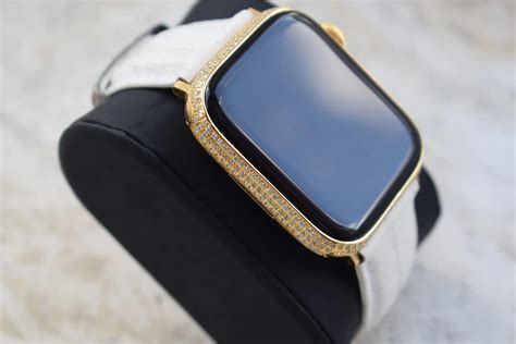 24k-gold-apple-watch-7-with-swarovski-and-WHITE-crocodile1 - 24k gold ...