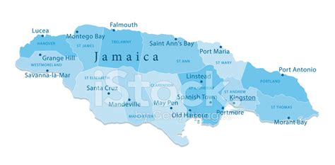 Jamaica Vector Map Regions Isolated Stock Photo | Royalty-Free | FreeImages