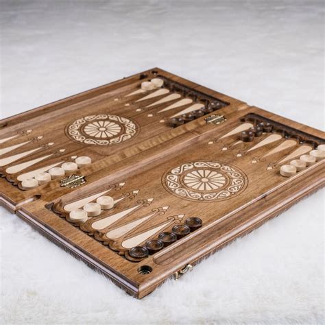 HANDMADE WOODEN BACKGAMMON BOARD GAME SET SAILBOAT CRAFTSMANSHIP, WALNUT WOOD | Backgammon board ...