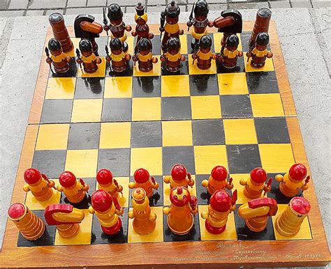 Big wooden kids chess set // Russian childrens chess game | Etsy