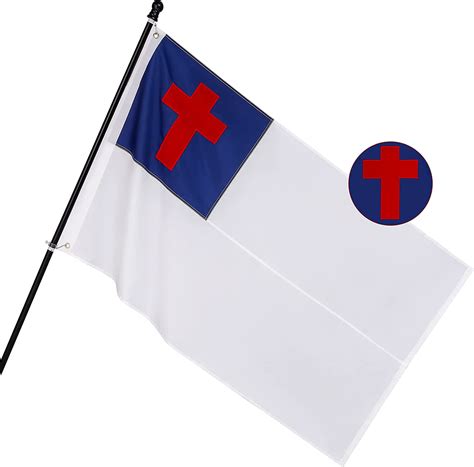 Christian Flag 3x5 ft, Heavy Duty Embroidered Christian Flags for ...