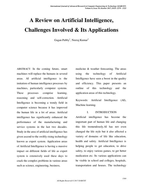 (PDF) A Review on Artificial Intelligence, Challenges Involved & Its ...