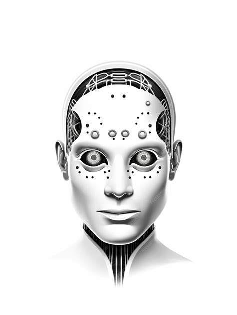 Premium AI Image | a close up of a robots head with a face and a ...