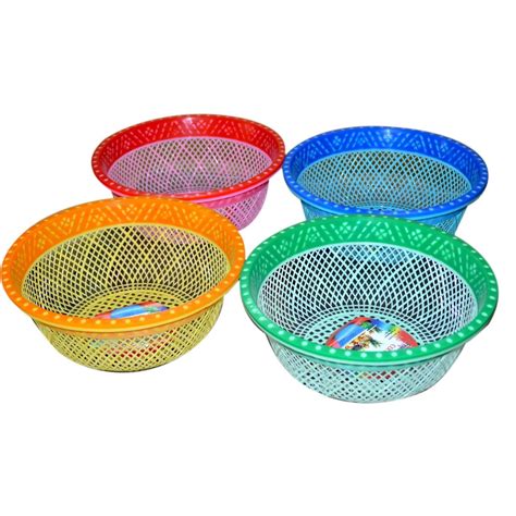 Green 15inch Plastic Fruit Basket, For Home, Rs 24 /piece Raju Plastic ...