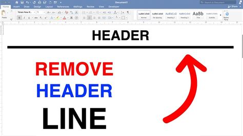 How to Remove Header line in Word - YouTube