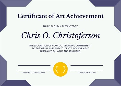 Art Certificate Template