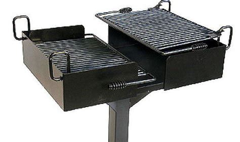 Park Grill | Charcoal and Wood Park Grill | Adjustable Grate Grill | In-ground Mount Grill