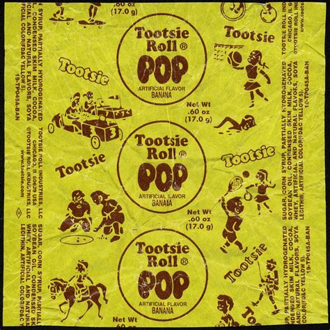 Tootsie - Tootsie Roll Pop - Banana - candy lolipop wrapper - 2011 ...