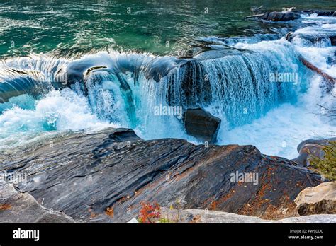 Waterfall, Rearguard Falls Provincial Park, Fraser River, British Columbia, Canada Stock Photo ...