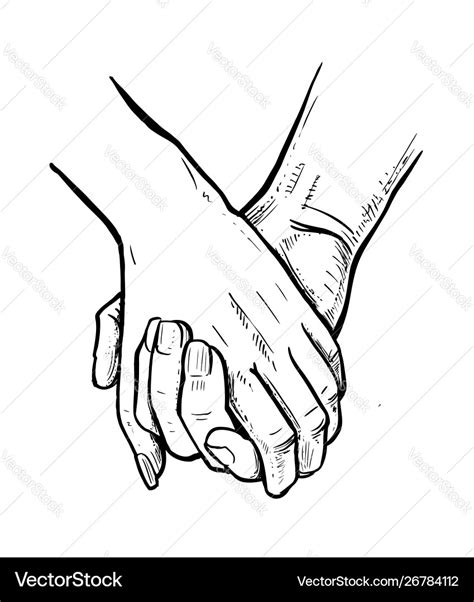 Young loving couple holding hands Royalty Free Vector Image