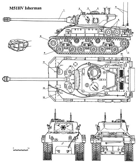 Super Sherman Blueprint - Download free blueprint for 3D modeling