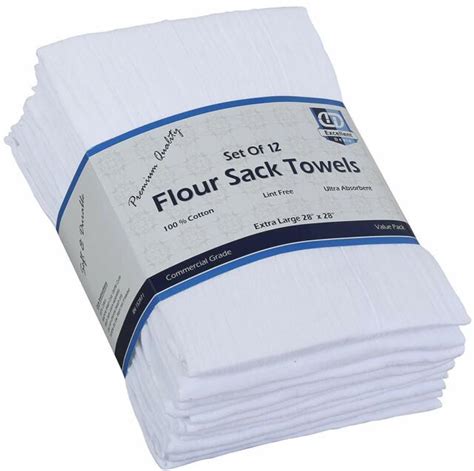 Flour Sack Kitchen Towels (White,12 Pack) 100% Cotton,28x28 Inch Cloth Napkin, B | eBay