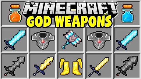 Minecraft GOD WEAPONS MOD | POWERFUL MINECRAFT SWORDS & ARMOR!! - YouTube