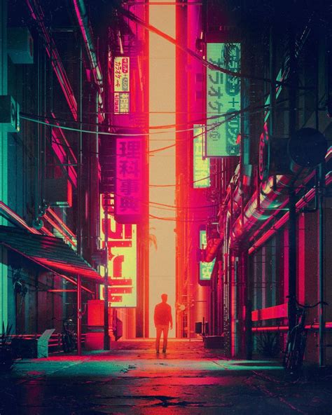 ネオン街 イラスト - Google 検索 | Cyberpunk aesthetic, Cyberpunk city, Neon noir