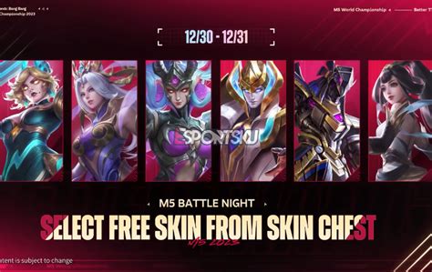 Choose a Free Skin for the Chest Event M5 Mobile Legends (ML) - Esports