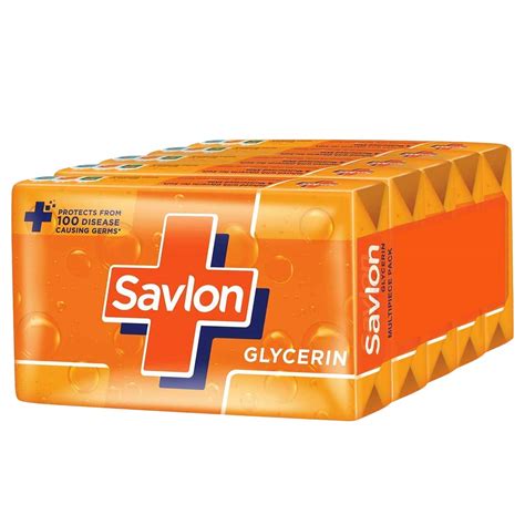 Buy Savlon Moisturizing Glycerin Soap Bar With Germ Protection, Pack Of ...