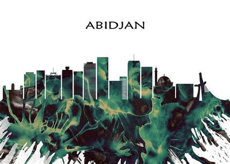 Abidjan Skyline Mixed Media by NextWay Art | Fine Art America