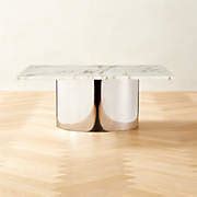 Luca Modern White Marble Coffee Table | CB2