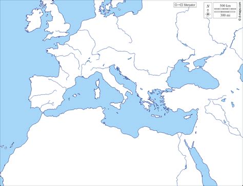 Wide Mediterranean Sea free map, free blank map, free outline map, free ...