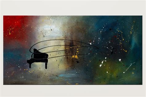 Black Piano Colorful Wall Art Painting Id80