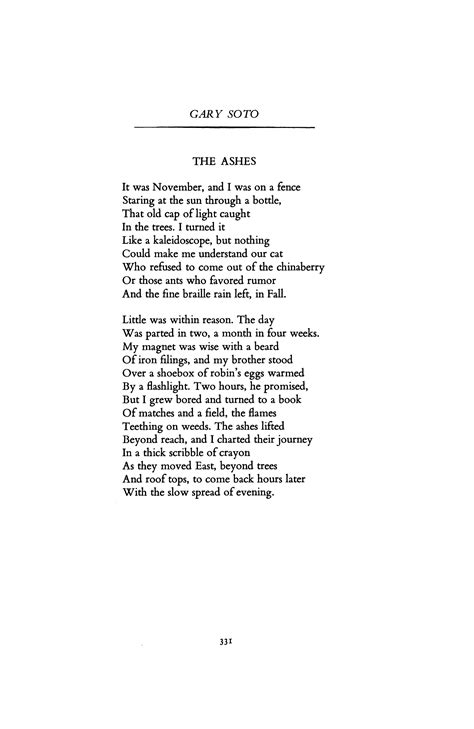 The Ashes by Gary Soto | Poetry Magazine