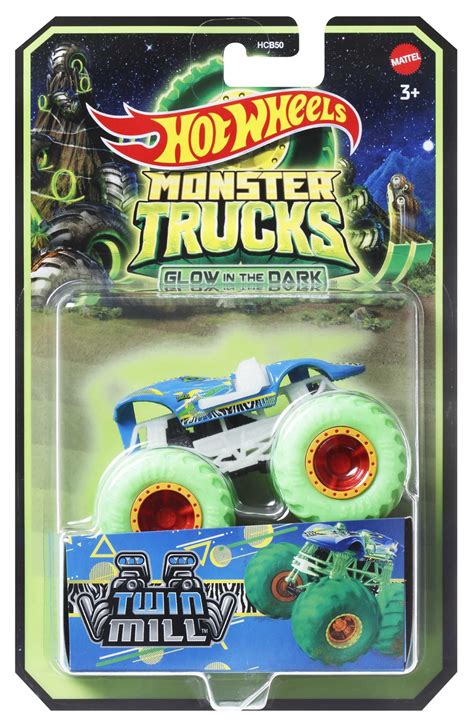 Hot Wheels Monster Trucks Glow in the Dark 1:64 Scale Toy Trucks, Gift for Kids Ages 3 to 8 ...