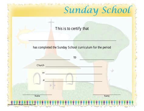 Sunday School Certificate Template Download Printable PDF | Templateroller