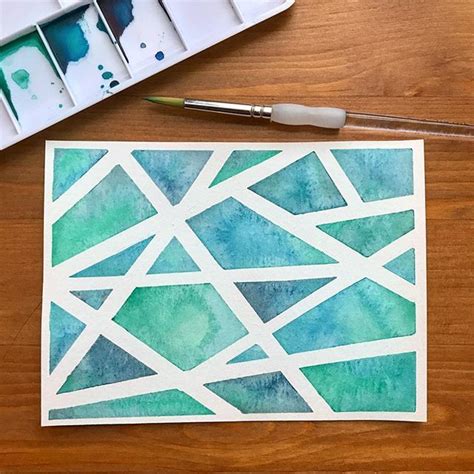 A little watercolor project. I love playing with masking tape over the paper and blending blues ...