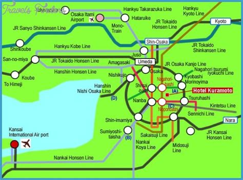 Osaka Map Tourist Attractions - TravelsFinders.Com