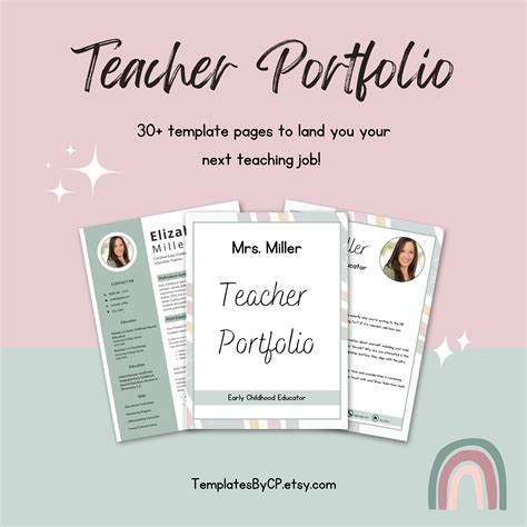 Teacher Portfolio, Teacher Portfolio Template, Educational Portfolio, Classroom Organization ...