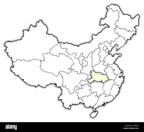 Map china hubei highlighted Cut Out Stock Images & Pictures - Alamy