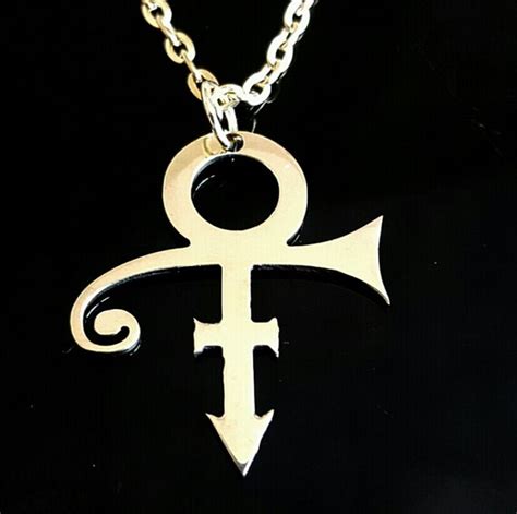 Prince symbol Necklace Pendant 24k Gold plated over sterling