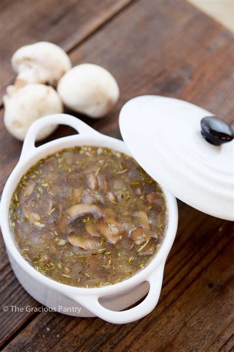 Bone Broth Mushroom Soup Recipe | The Gracious Pantry