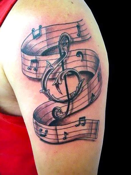 Treble Clef and Notes Tattoo Idea