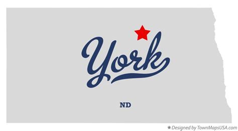 Map of York, ND, North Dakota