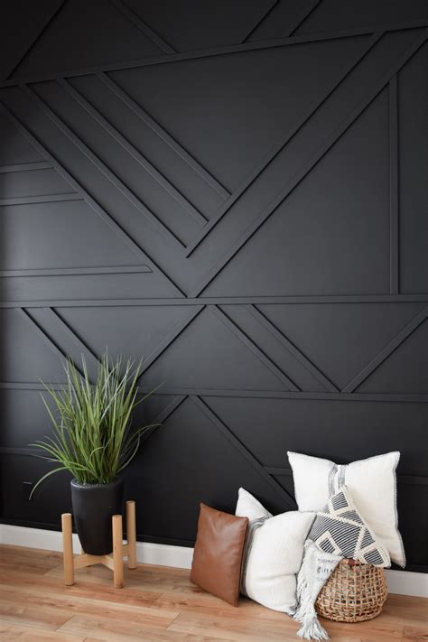 Black Accent Wall | Accent walls in living room, Wall design, House ...
