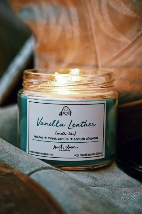 Leather and Vanilla Scented Candle | Rustic Charm Candles