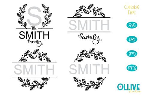 Craft Supplies & Tools Scrapbooking Family name monogram svg bundle ...