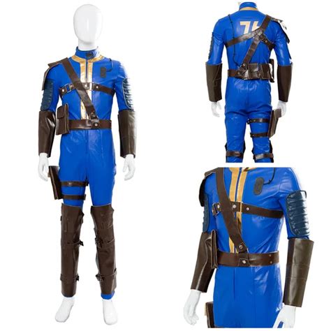 COSTUME Fallout 4 Fallout 76 Vault 76 Jumpsuit Cosplay Costume Suit Uniform Outfit Halloween ...