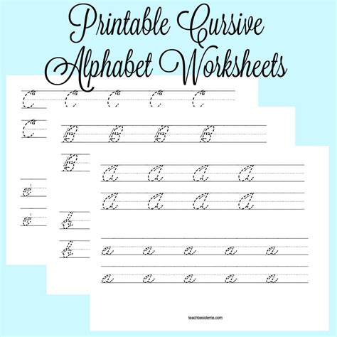 Cursive Alphabet Worksheets - Teach Beside Me