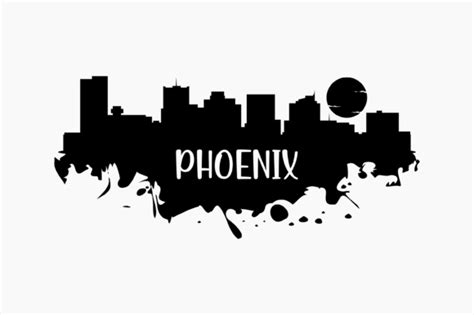 Phoenix Skyline Silhouette Graphic by BerriDesign · Creative Fabrica