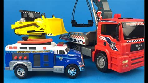 Tonka Toughest Minis Mighty Machines - Bulldozer Platform Truck Ambulance Truck toys for kids ...