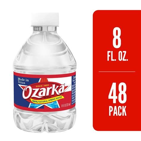 OZARKA Brand 100% Natural Spring Water, 8-ounce mini plastic bottles ...