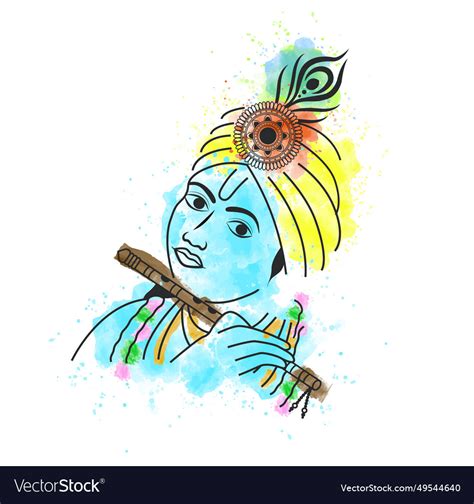 Lord krishna Royalty Free Vector Image - VectorStock