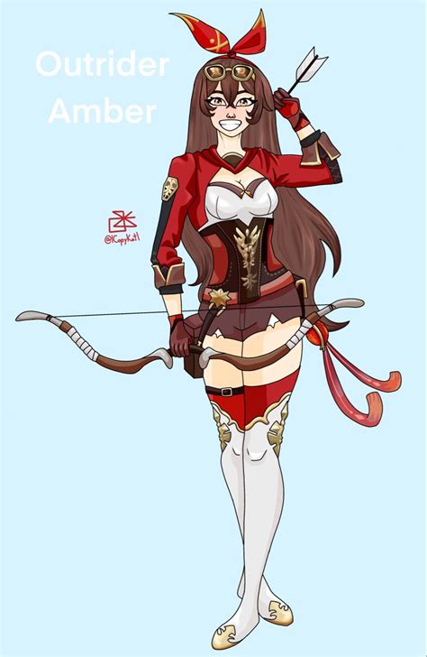 Amber the outrider genshin impact fan art in 2022 | Fan art, Art, Anime